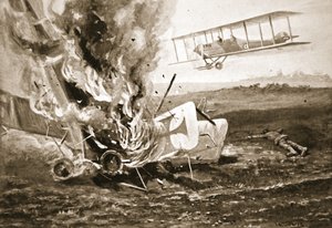 Sekondløjtnant Patrick var ved at lande ved siden af et tysk fly, som han havde skudt ned